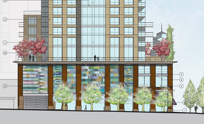 700x428 Original Conceptual Sketch Of The Parking Garage Facade, Lutz - Facade Sketch