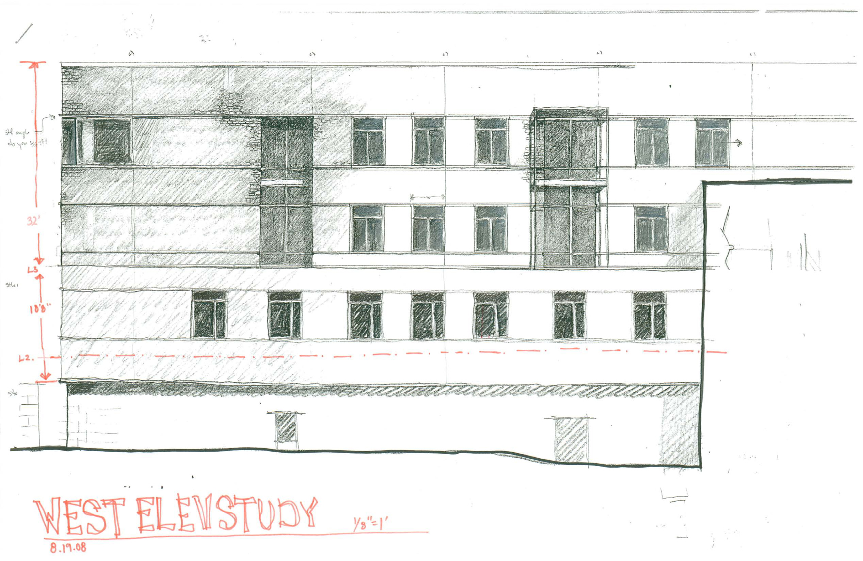 1728x1124 Sketch West Sawyer Library - Facade Sketch
