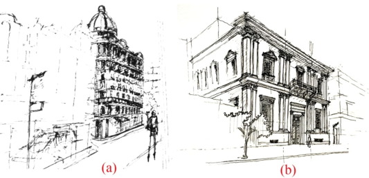 533x257 Use Of Freehand Sketching Documenting Heritage Buildings, Gamal - Facade Sketch