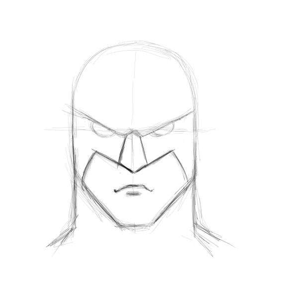 600x600 How To Draw Batman - Face Mask Sketch