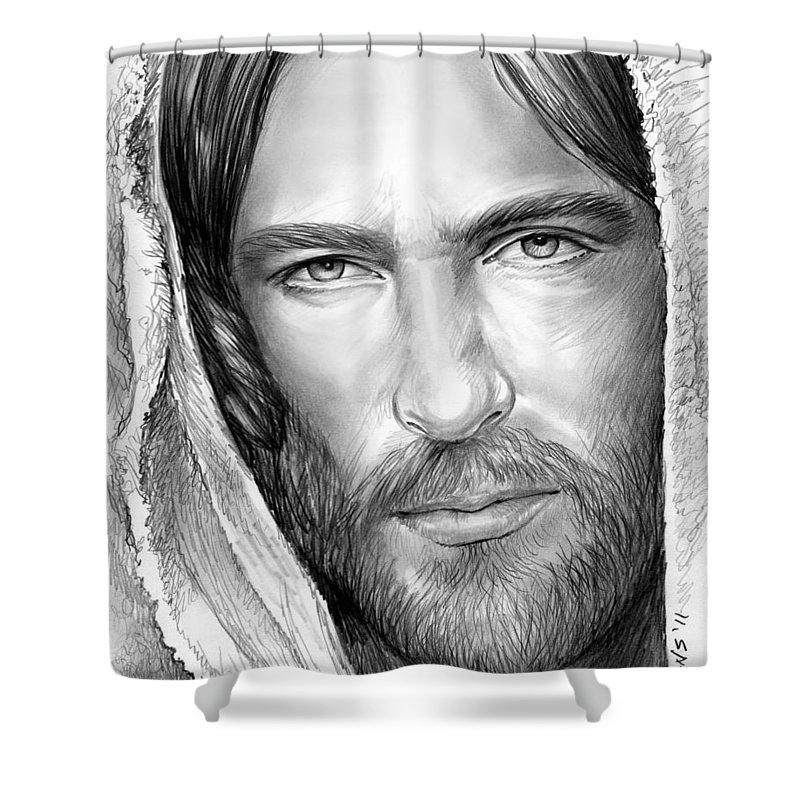800x800 Jesus Face Shower Curtain For Sale By Greg Joens - Face Of Jesus Sketch