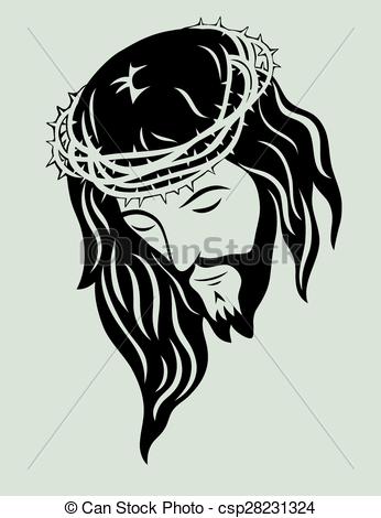 346x470 Jesus Christ Face, Art Vector Design. - Face Of Jesus Sketch