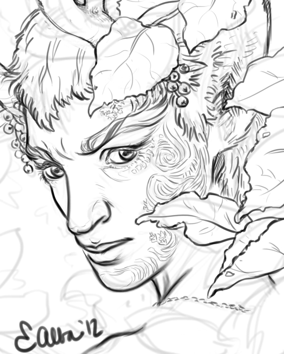 562x700 New Painting Sketch The Invitation Elisabeth Alba - Face Painting Sketch