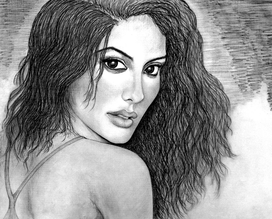 900x726 Pencil Sketch - Face Painting Sketch