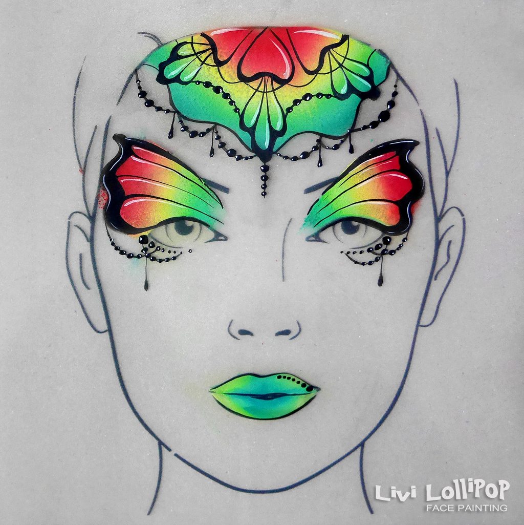 1024x1025 Rainbow Clown From Board To Face! Face Painting Leicester To - Face Painting Sketch