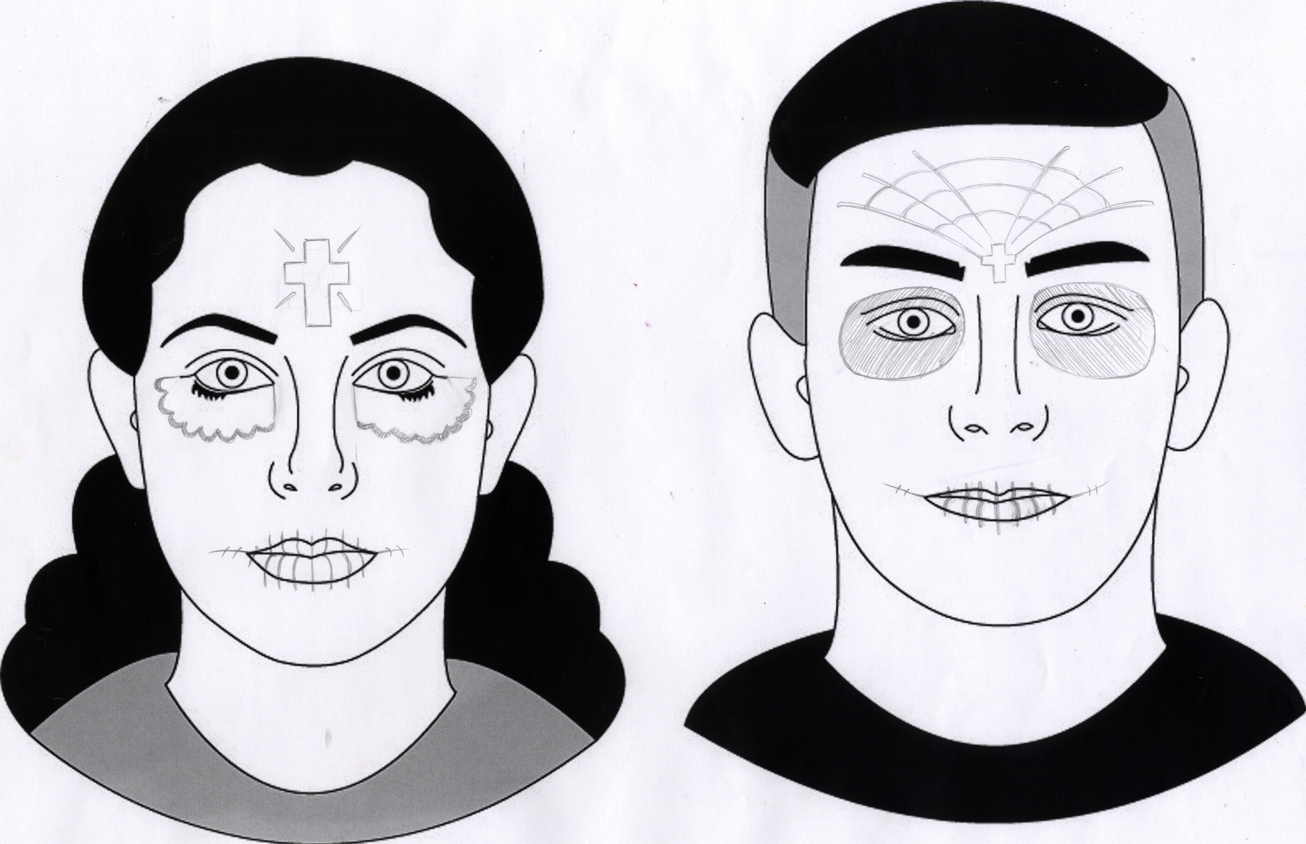 4521x2922 Face Paint Sketches Unclefesta - Face Painting Sketch