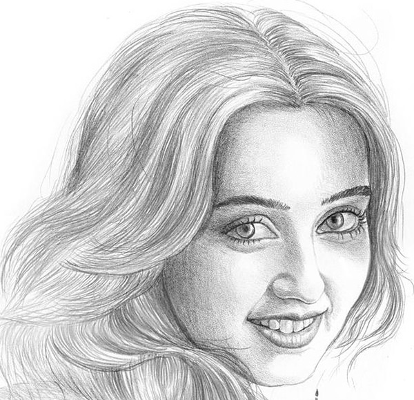 600x579 Face Sketch - Face Pencil Sketch