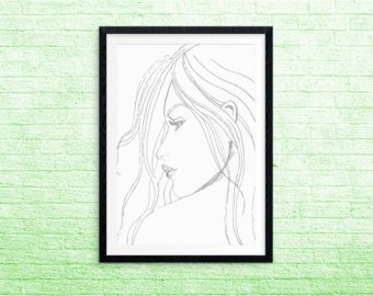 340x270 Face Profile Sketch Etsy - Face Profile Sketch