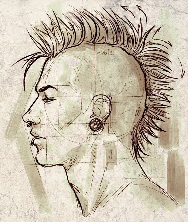 600x709 Side Profile Drawing Men - Face Profile Sketch