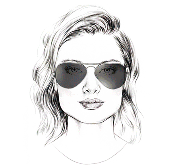 627x580 Shop By Face Shape Sunglass Hut - Face Shape Sketch