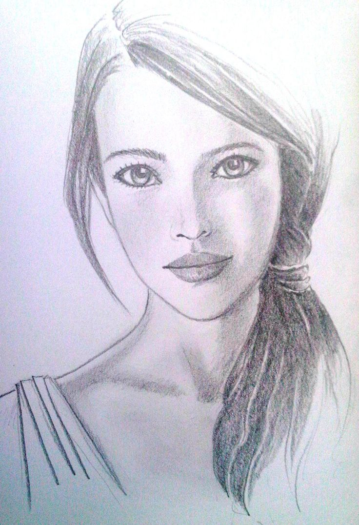 736x1076 Pencil Face Drawing Easy Face Drawing Pencil At Getdrawings Free - Face Sketch Easy
