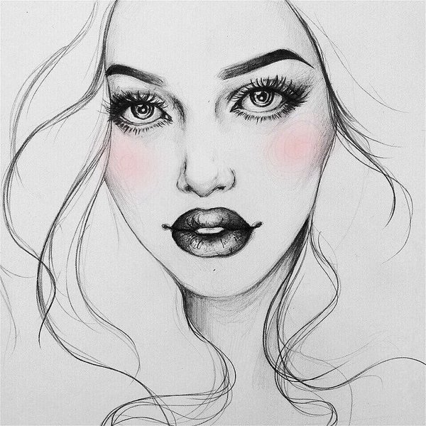 Makeup Sketch Template at PaintingValley.com | Explore collection of ...