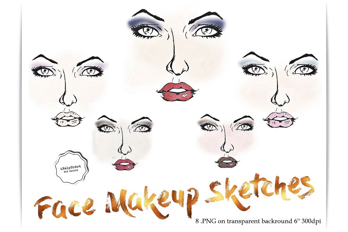 1200x800 Face Makeup Sketches Clipart - Face Sketch Makeup