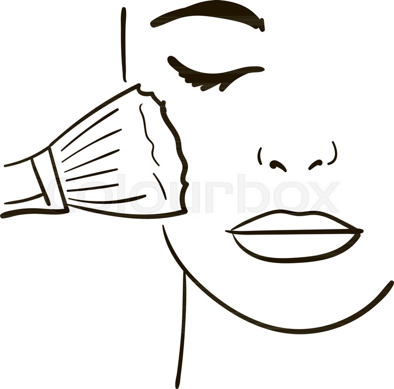 800x790 Female Face, Makeup. Sketch For Your Design. Vector Illustration - Face Sketch Makeup