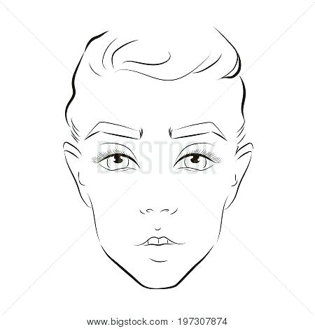 450x470 Makeup Sketch Template - Face Sketch Makeup