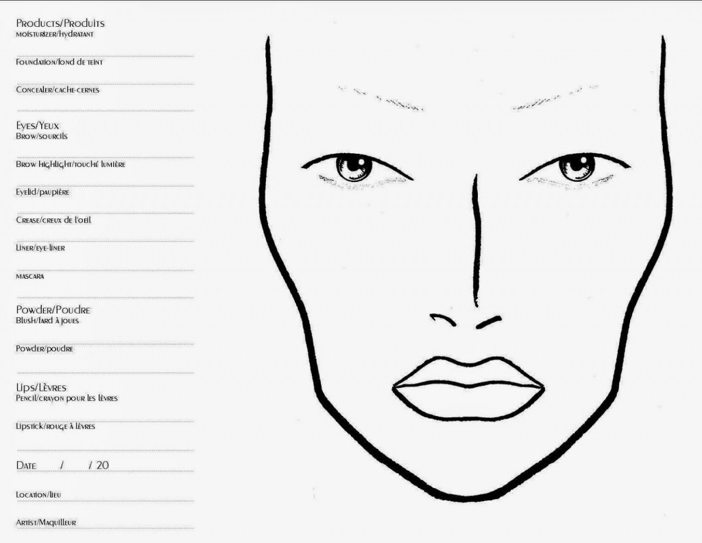 Mac Face Chart Template