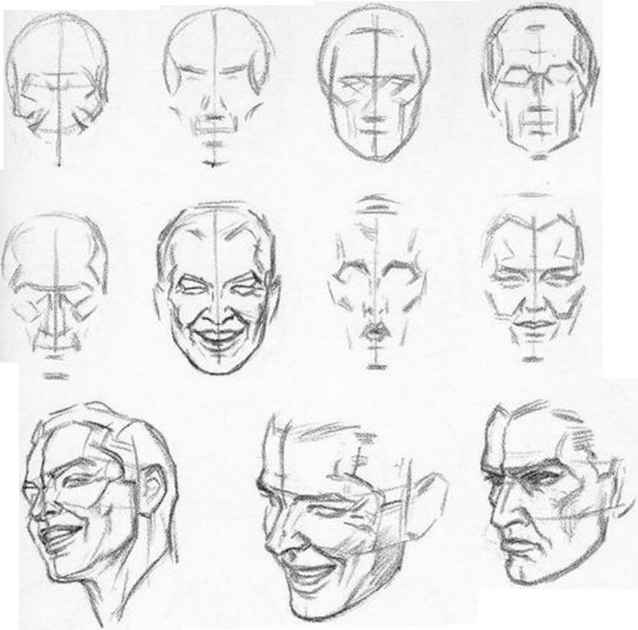 638x630 Head And Hands - Face Sketch Step By Step