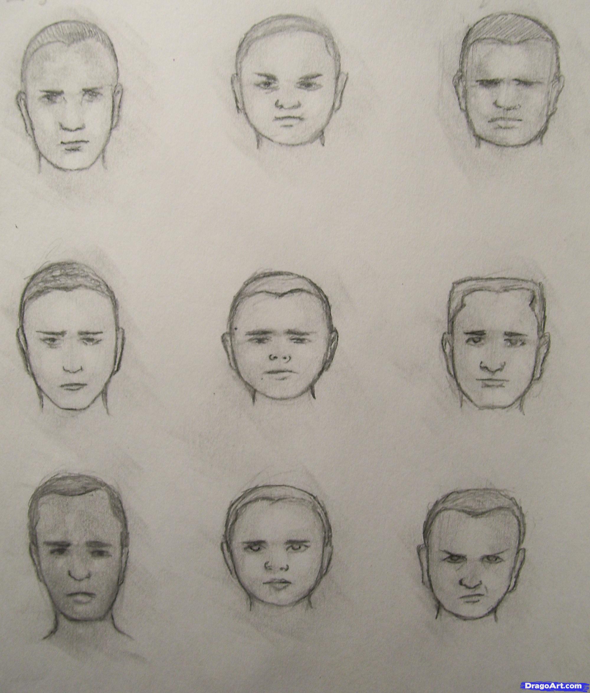 Face Sketch Step By Step at PaintingValley.com | Explore collection of ...