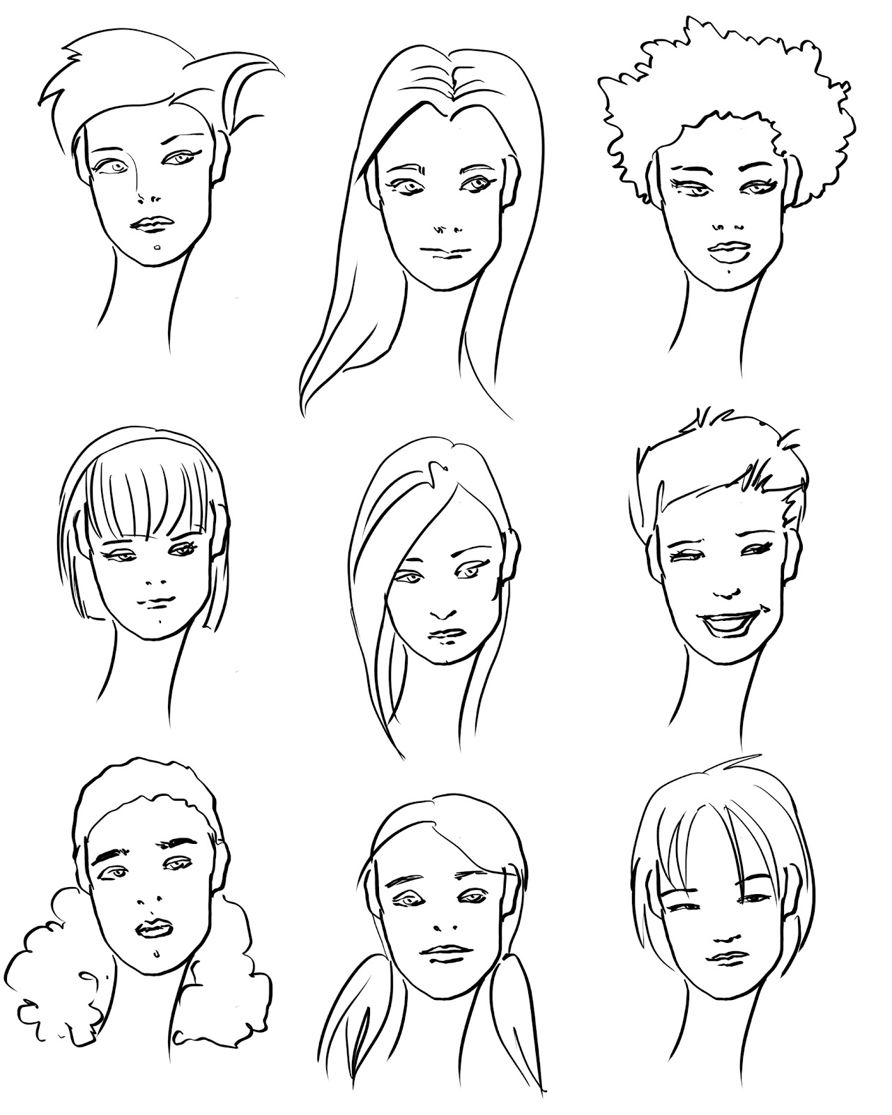 Face Sketch Template at PaintingValley.com | Explore collection of Face ...