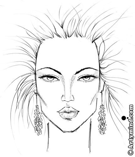 430x500 Pin By Betty Gannaway Guregian On Art Color Pencils - Face Sketch Template