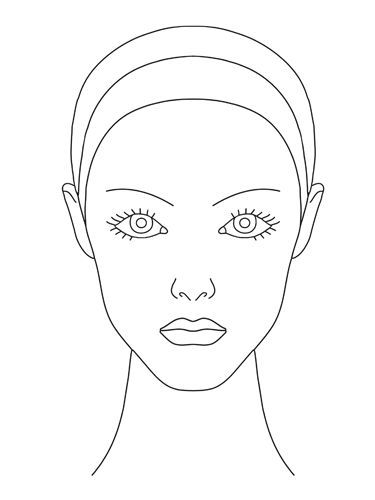 375x500 A Drawing Of Face Template - Face Sketch Template