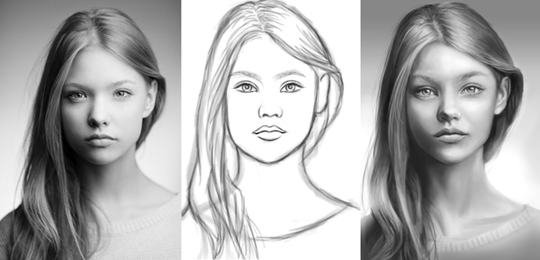 Face Sketch Tutorial at PaintingValley.com | Explore collection of Face ...