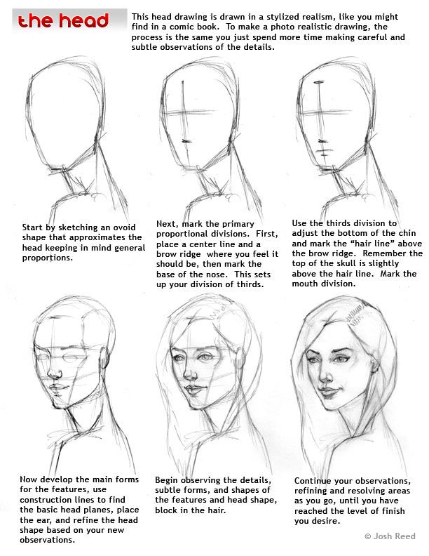 612x792 How To Draw A Face - Face Sketch Tutorial