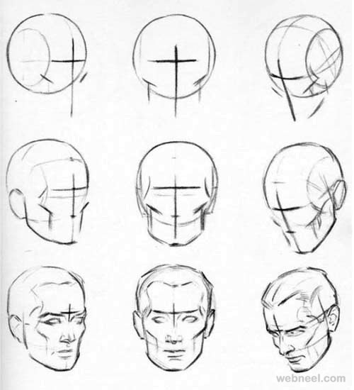 500x550 How To Draw A Face - Face Sketch Tutorial