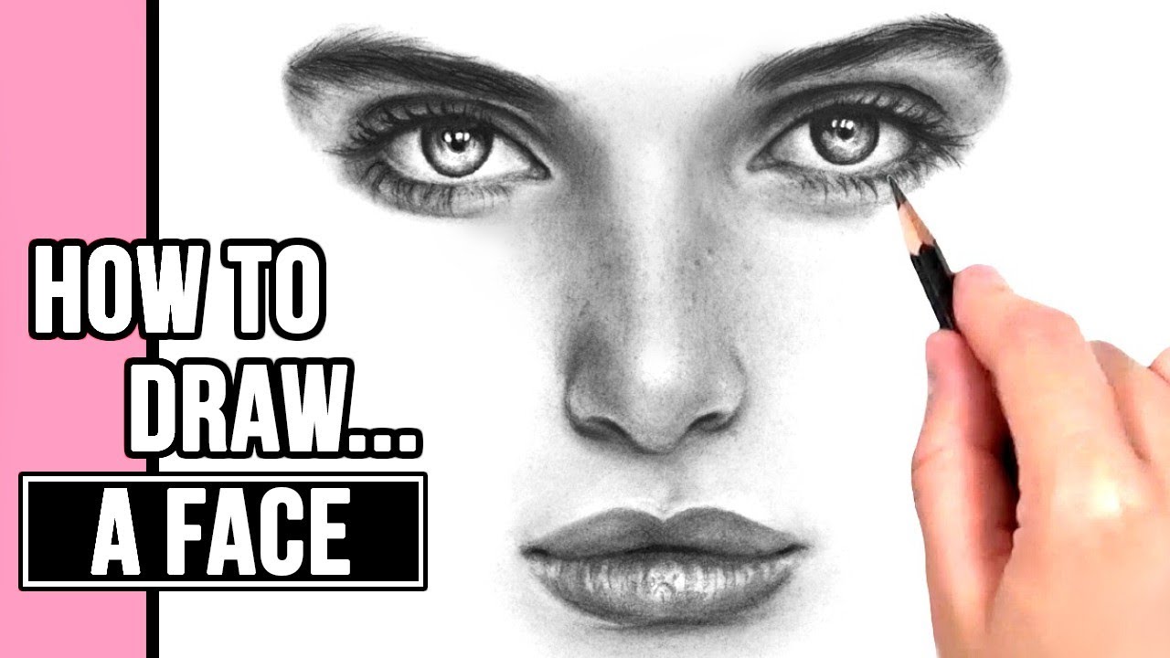 1280x720 How To Draw A Realistic Face Drawing Tutorial Part 1 Eyes, Nose - Face Sketch Tutorial