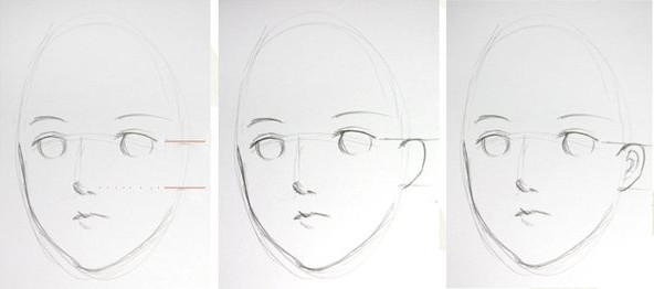 592x262 Step By Step Tutorial How To Draw A Face With Pencil - Face Sketch Tutorial