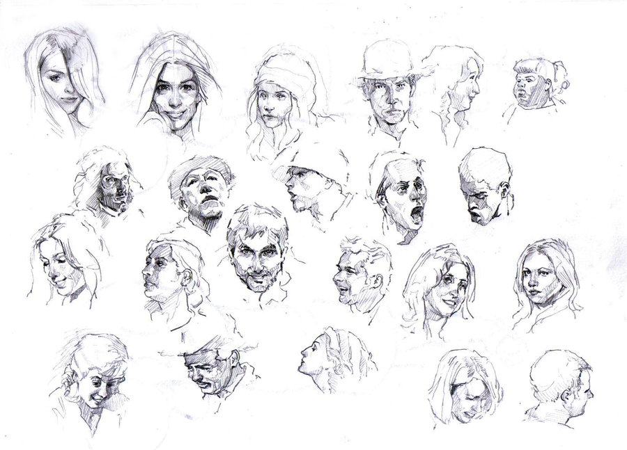 900x647 Faces Sketch Study 2 By Silentjustice - Face Study Sketch