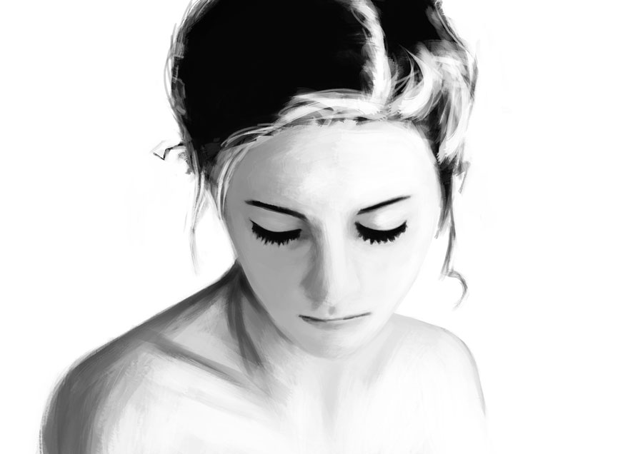 900x636 Digital Drawing Study - Face Study Sketch