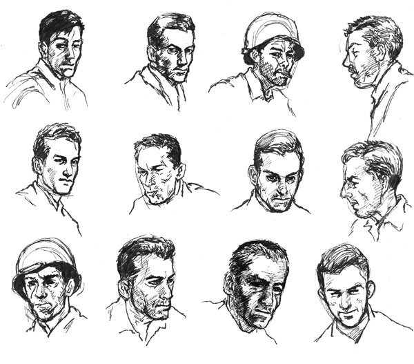 600x527 Sketch Wwii Gis - Face Study Sketch