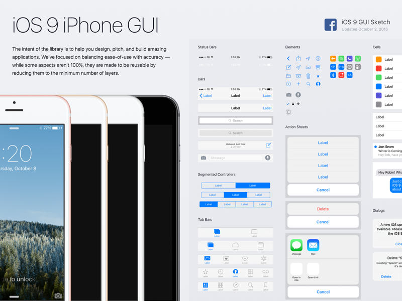 800x600 Facebook Ios 9 Sketch Amp Psd Gui By Jeff Smith - Facebook Sketch