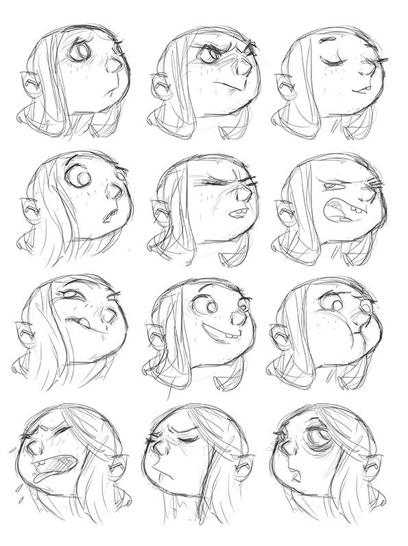 595x795 8 Facial Expressions - Facial Expression Sketches