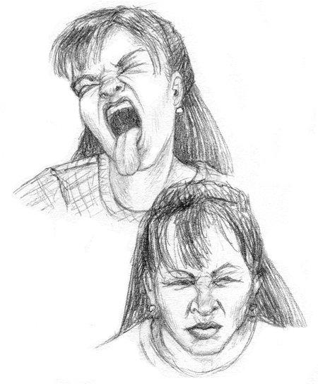 450x544 Facial Expressions Sketched Out - Facial Expression Sketches