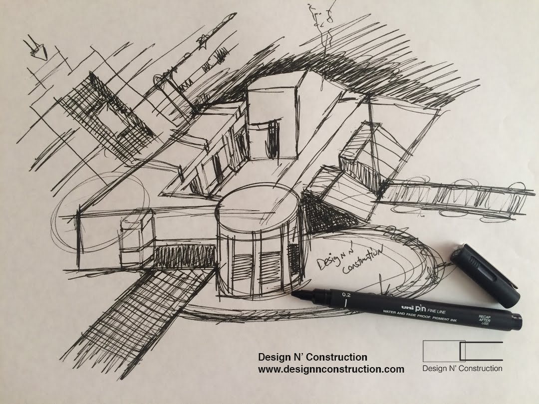 1080x810 Draw Perspective Of A Factorylibrary Building And Plan View - Factory Building Sketch