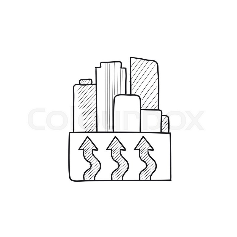 800x800 Factory Vector Sketch Icon Isolated On Background. Hand Drawn - Factory Sketch