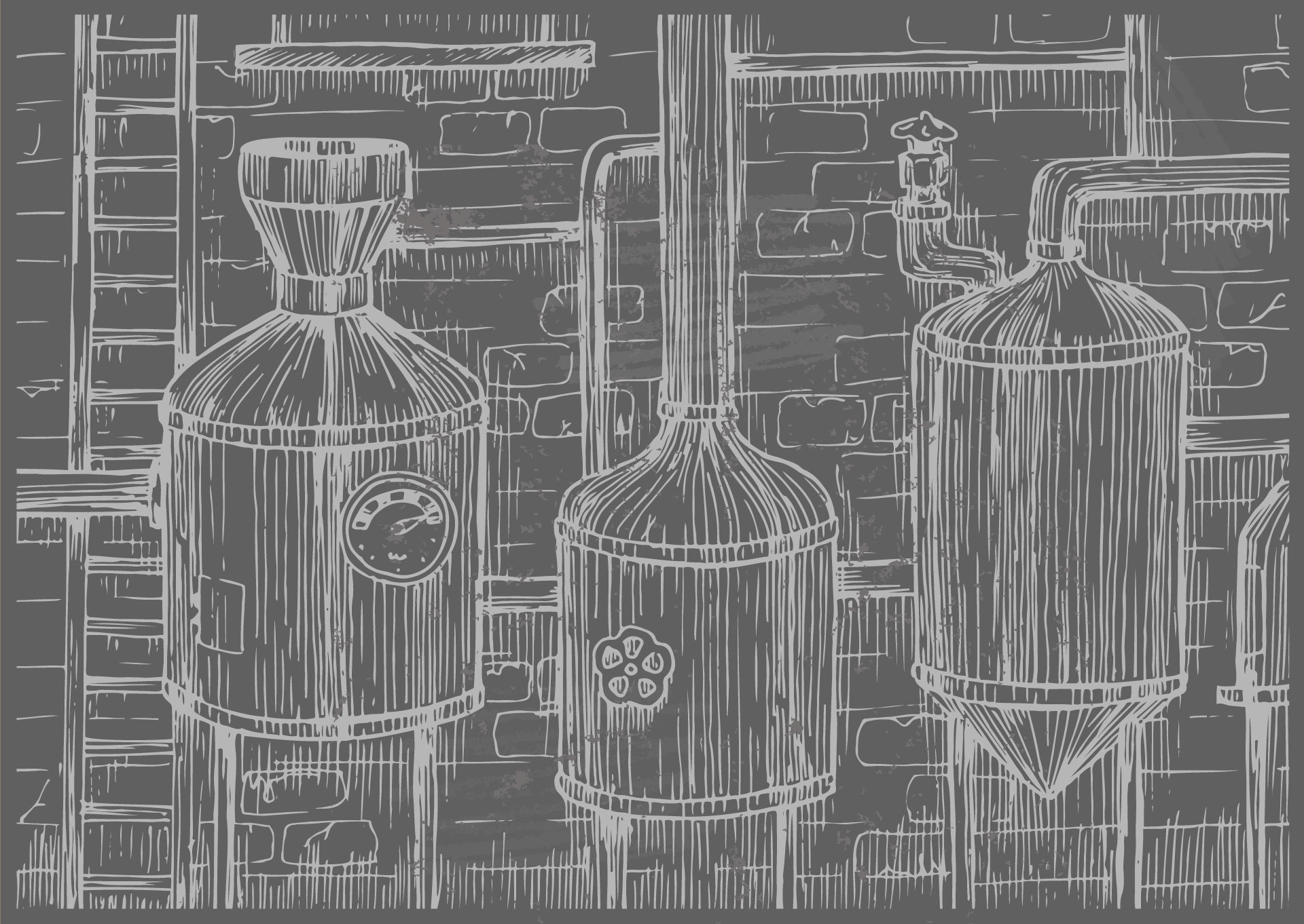 1920x1362 Brewery Factory Background. Lineart Sketch Graphic. Vector - Factory Sketch