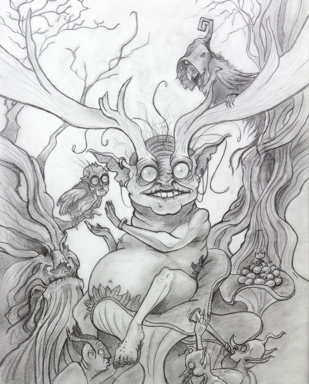 1000x1242 The Faerie King - Faerie Sketch
