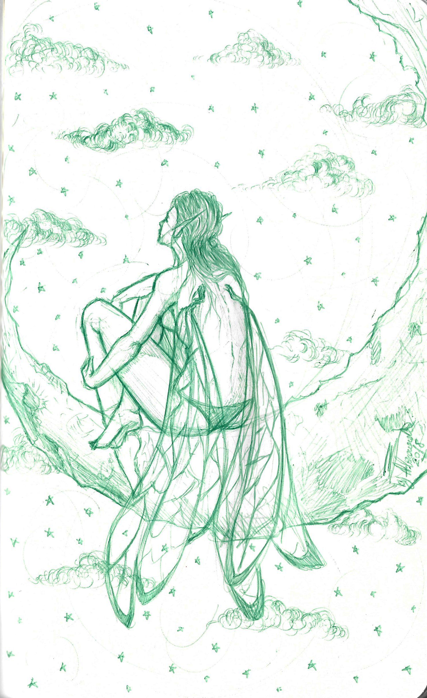 1489x2433 Artstation - Faerie Sketch