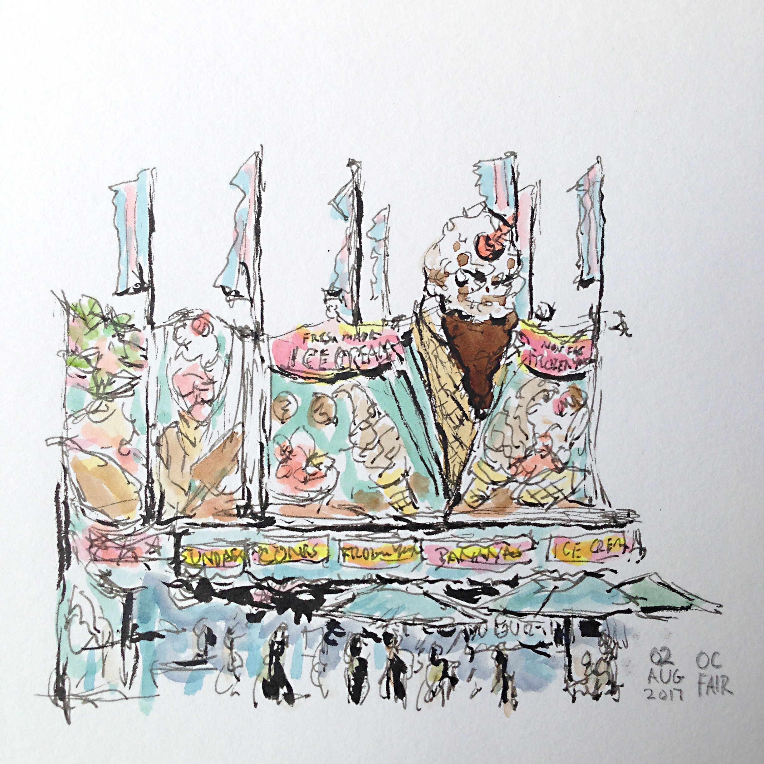 2448x2448 Urban Sketch Ice Cream! Dan Tabata - Fair Sketch