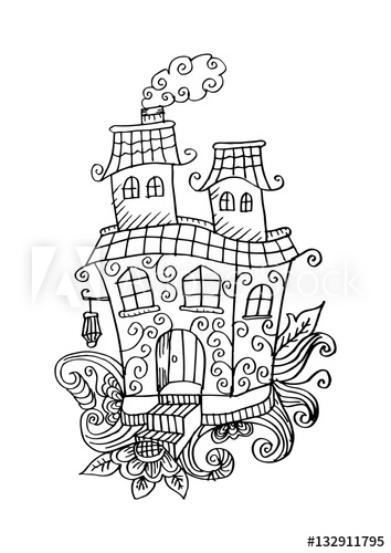 354x500 Fairy House, Sketch For Your Design - Fairy House Sketch