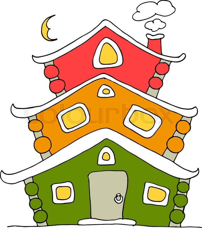 709x800 Fairy House, Sketch For Your Design. Vector Illustration Stock - Fairy House Sketch