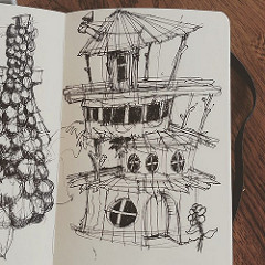 240x240 Fairyhouse - Fairy House Sketch