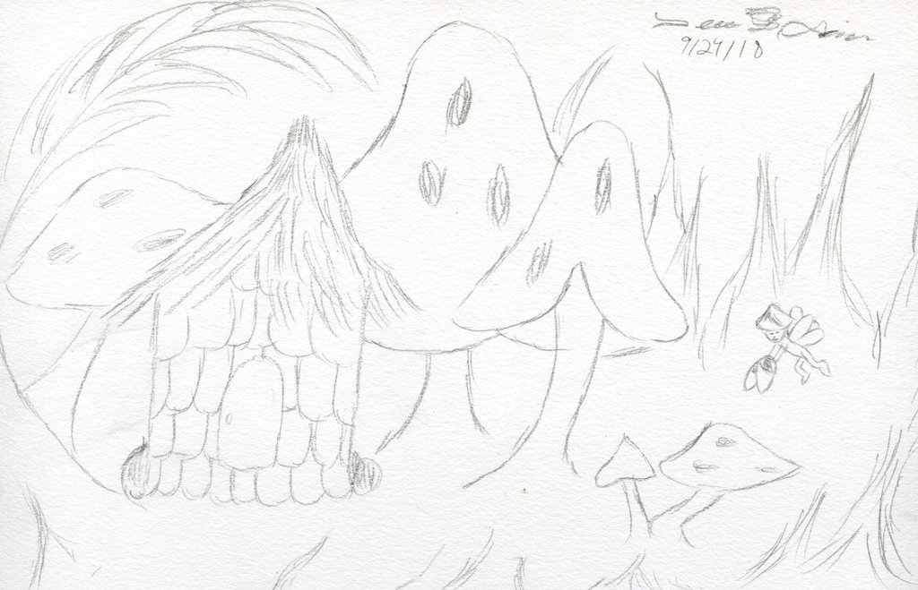 1024x659 Mushroom Fairy House Teresa Garcia On Patreon - Fairy House Sketch