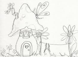 261x193 Fairy House Drawing - Fairy House Sketch