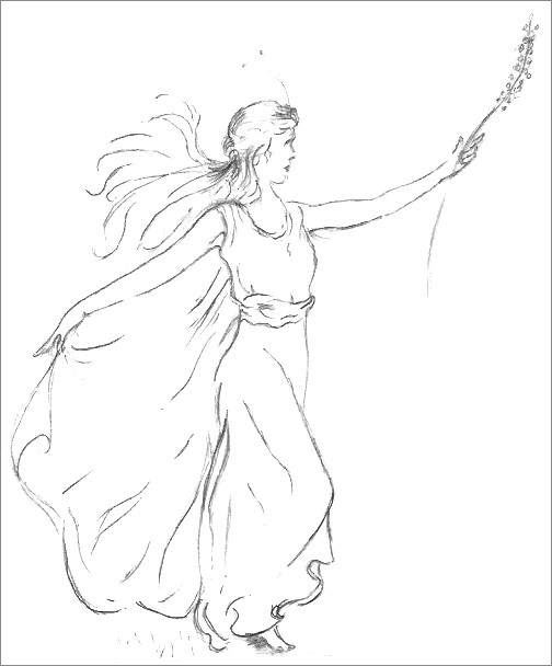 504x608 Gallery Of Pencil Sketches - Fairy Pencil Sketch