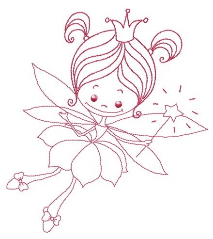 440x493 Embroideres Studio On Twitter New Embroidery Design Fairy - Fairy Princess Sketch