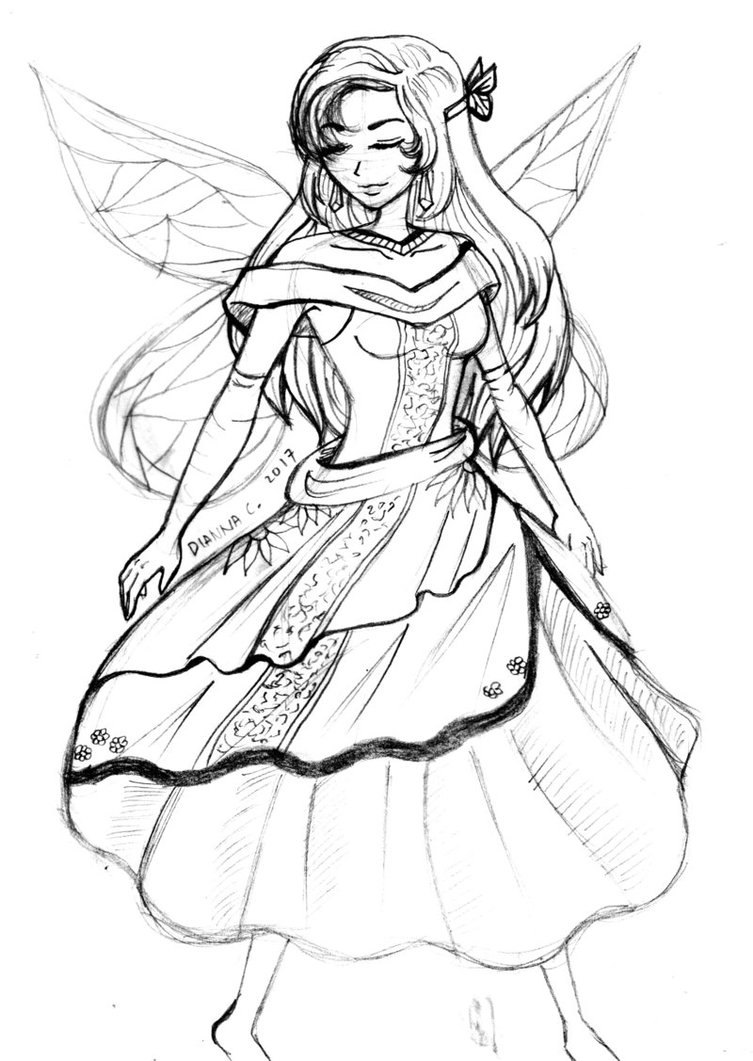 753x1061 Fairy Princess By Eyesberg - Fairy Princess Sketch